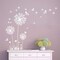 White Dandelion Art Stickers - Large Flower Butterfly Wall Decals for Bedroom and Living Room Decor